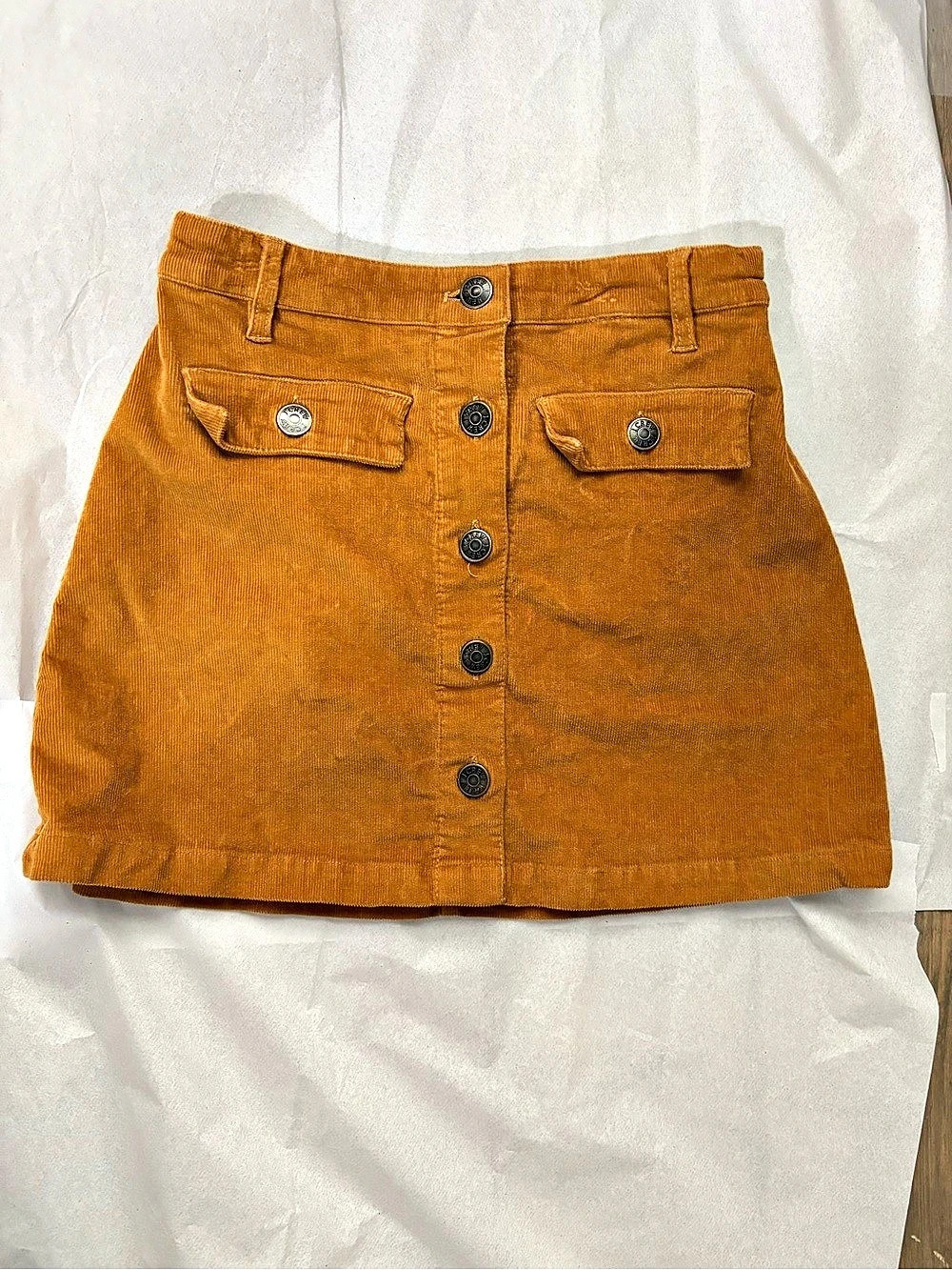 Crewcuts Girls Button Front Corduroy Skirt Mini Skirt Brown Size 10